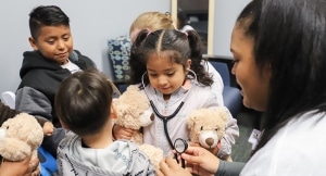 Children participating in the health fair